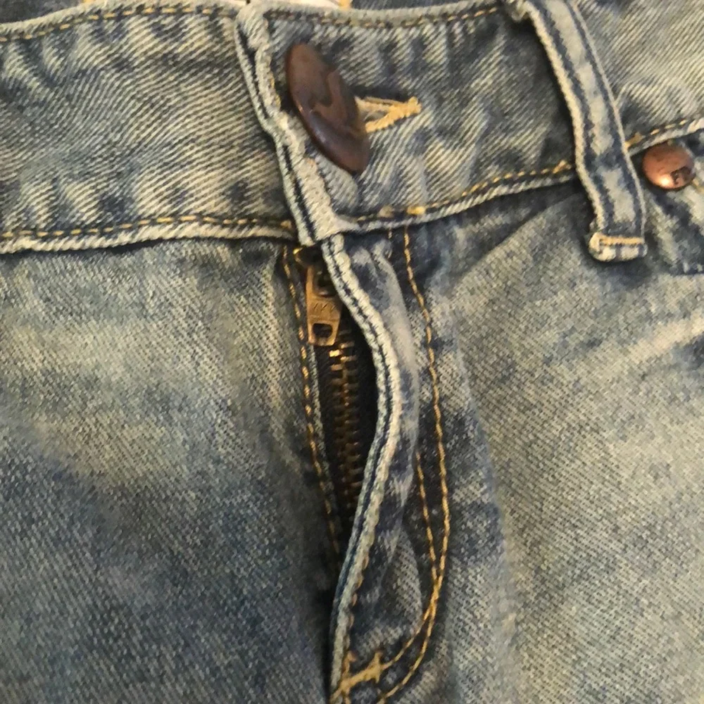 Free People Light Blue Distressed Denim Jean Shorts